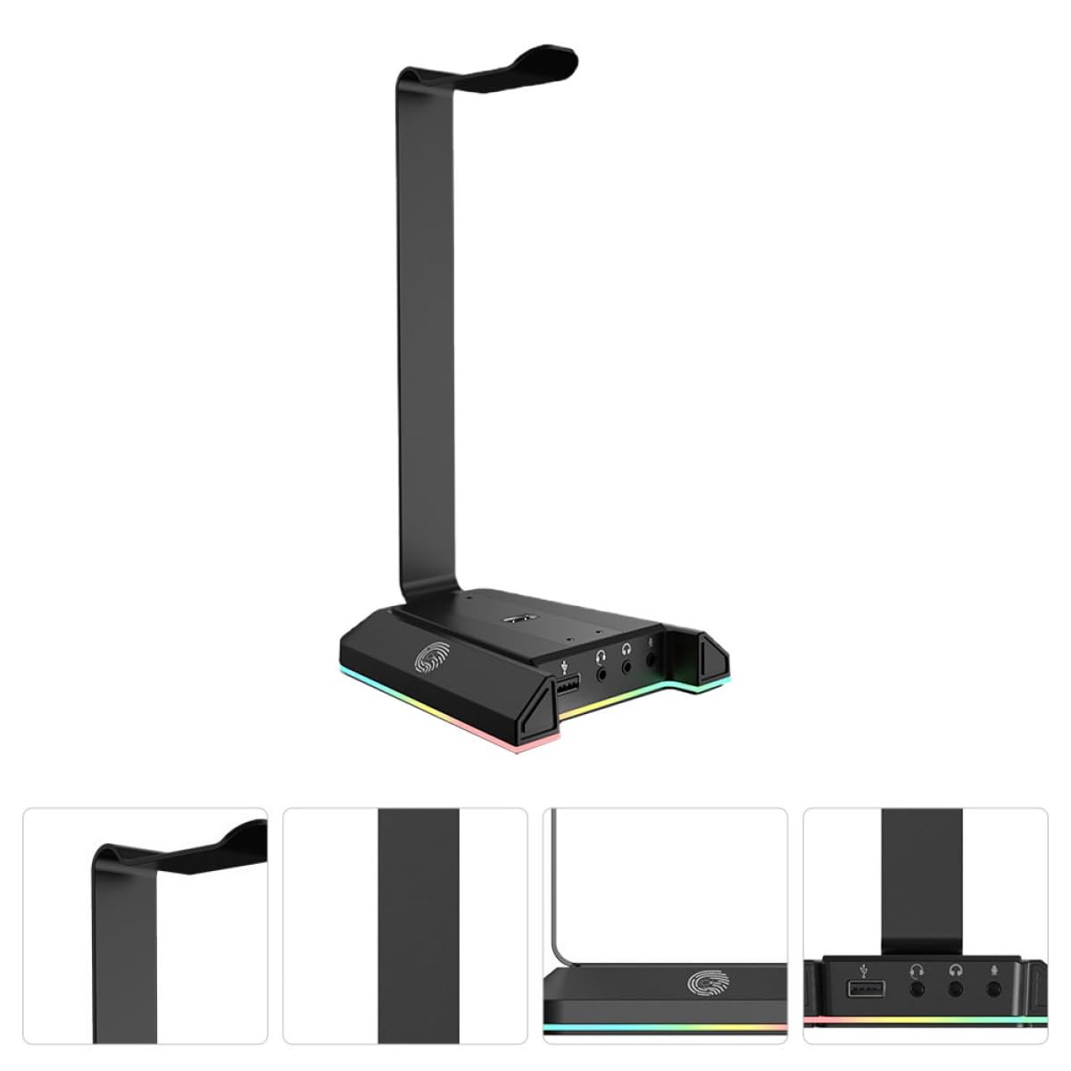 SOIMISS Supporto per Cuffie da Gioco da Tavolo in Abs Nero | Porta Cuffie Porta USB ad Alta Potenza, Compatibilità Multiuso, per Altri Dispositivi e Telefono