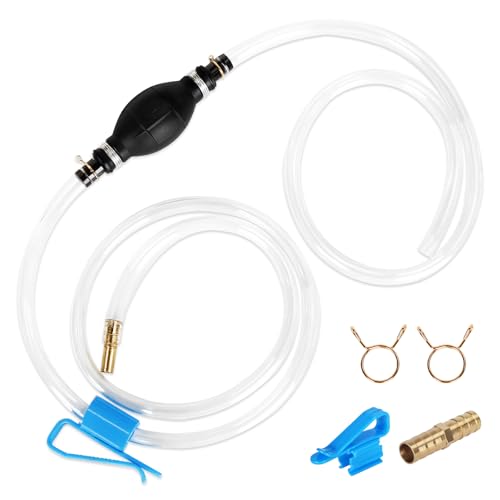 USHOP Bomba Manual de Combustible,Bomba de Agua Manual, Bomba de Sifón con 2 M Mangueras,Diámetro Interno 10 mm con Abrazadera para Manguera,para Gasolina,Agua,Diesel la Transferencia de líquido