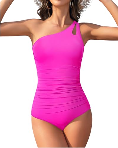 Image of Century Star One Shoulder One Piece Swimsuit Women Teen Girls Tummy Control 2024 Bathing Suits Modest Full Coverage Swimwear