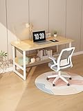 (Design parfait) Un design moderne et élégant, avec deux options de couleur et une étagère inférieure, complétant parfaitement différents styles et goûts de meubles. Il peut être utilisé comme bureau d'ordinateur, table d'étude, bureau de jeu, etc.