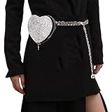 ELABEST Glitter Mini Fanny Pack Rhinestone Crossbody Coin Purse Leather Waist Bag Wallet Party Bag for Women