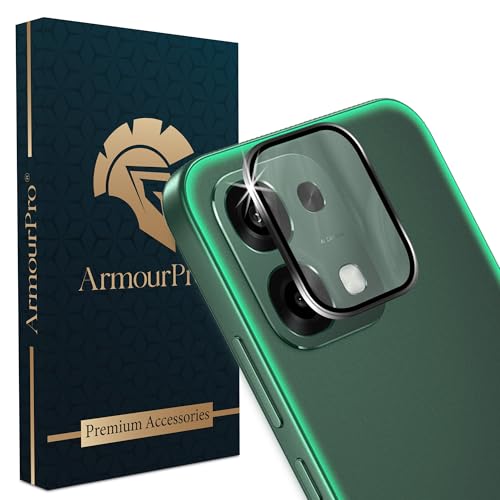 Image of ArmourPro Camera Lens Protector Tempered Glass for Oppo F33 (6.57 Inches) Tough HD Individual Aluminum Alloy Rings 9H Camera Cover, Scratch-Resistant,Camera Rings Protection| Black, 1 Pack