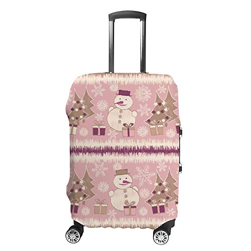Housse de valise arbre de Noël et bonhomme de neige rose Ruchen pour protection bagage voyage