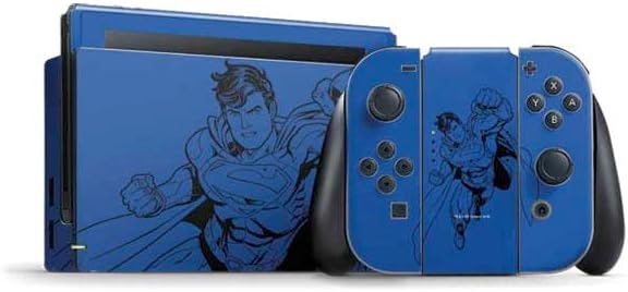 Skinit Decal Gaming Skin Compatible with Nintendo Switch Bundle - Officially Licensed DC Comics Superman Color Sketch Design