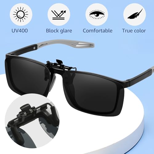 Trysee Polarized Flip Up Clip on Sunglasses Over Prescription Glasses for Men Women Polarized Anti Glare2