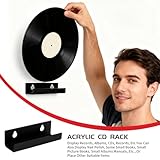 Record Shelf 6pcs 10cm 4'' Acrylic Vinyl Record Wall Mount Black Stand Easy to Install Shelves Holder for Albums LP CD Minimalist Book Record Picture Collectibles Storage Display Ledge Set - Image 7