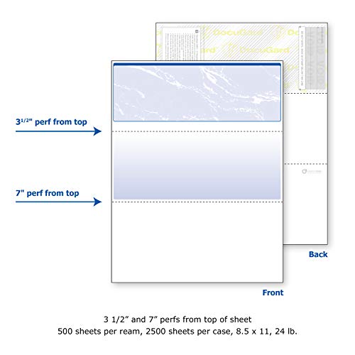 DocuGard Standard Blue Marble Top Check, 24 lb, 8.5 x 11 Inches, 2500 Sheets (04501C)