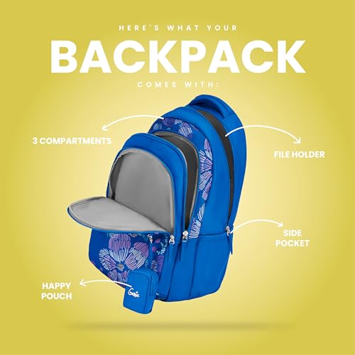Image of Genie Sprinkle School Backpack for Girls |19 In-36 Ltr with Three Compartments, Side Pockets and Light Weight with Padded Shoulders |Best for Books,Stationery,Lunch Box & Essentials - Pink