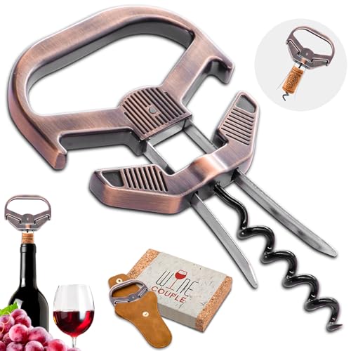 ZONSUSE Abridor de Vino Ah So para Corchos Frágiles,Sacacorchos para Vinos Envejecidos,Abridor de Botellas de Vinos Viejos,Regalos Originales de Vino,para Coleccionista del Vino (Clásico Rojo)