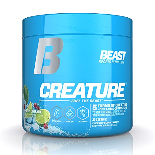 Beast Sports Nutrition Creature, Cherry Limeade - 30 Servings - 5 Forms Of Creatine + Creatine Optimizers - Improve Strength, Muscle Tone, Endurance, Recovery & Energy Production #TOP21