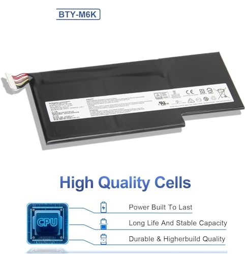 Image of Wefly BTY-M6K Laptop Battery Compatible for MSI Stealth Pro GS63VR 7RG 7RG-005 7RG-036CN GF63 8RD-031TH 8RC-034CZ 9SC GF75 Thin 3RD 8RC 8RD 8SC 9SC-088CN Series MS-16K3 MS-17B4 Laptop Battery