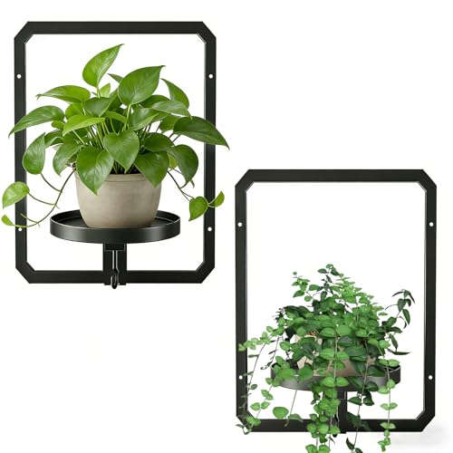 DETENE 2 Piezas Soporte Para Plantas De Metal Negro