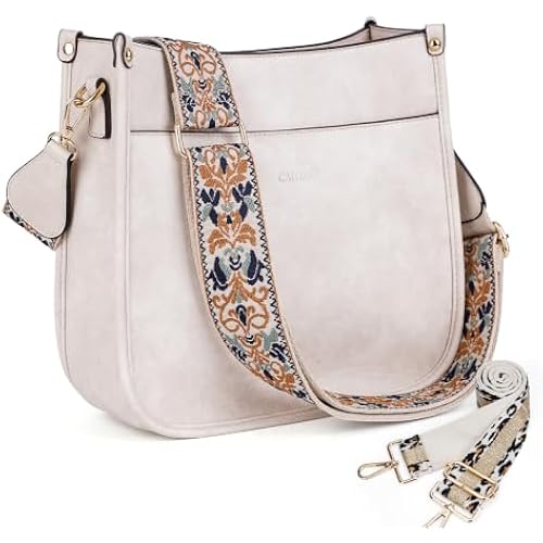 Crossbody Bag Women Vegan Leather Hobo Handbag Trendy Crossbody Shoulder Bag Purses For Women with 2 Adjustable Strap