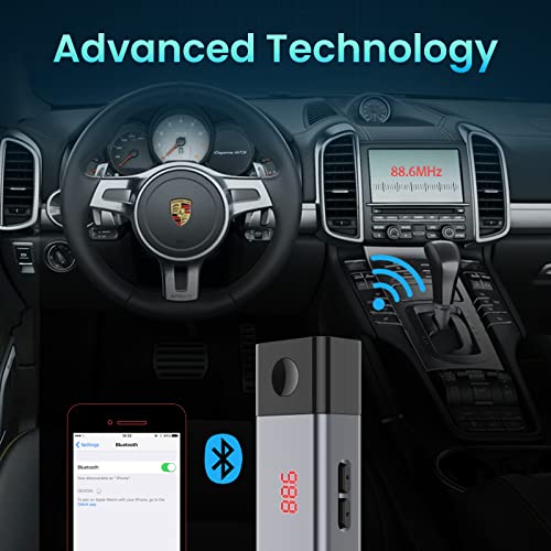 Bluetooth FM Transmitter, Wireless Auto Radio Bluetooth Adapter Car Kit Kfz-Einbausatz FM Modulator...