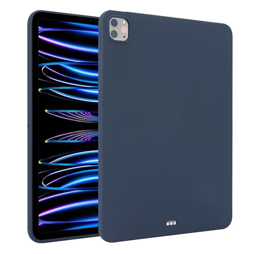 Coque iPad Air 11 2024 silicone rigide bleu foncé évite rayures et chutes