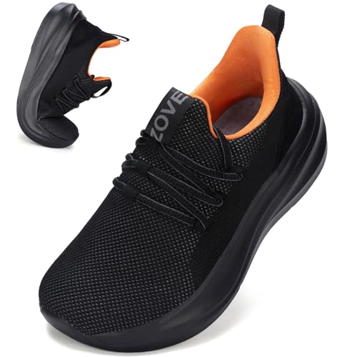 ZOVE Wide Toe Box Shoes Women Tennis Sneakers Arch Support Extra Wide Width Running Shoes for Women Walking Athletic 8819 All Black 39