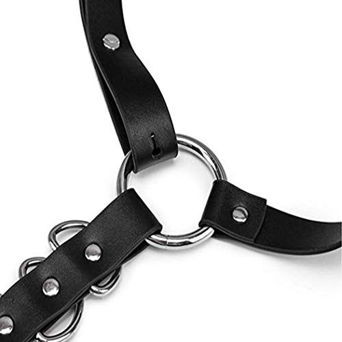 Victray Leather Waist Chain Belt Black Leg Chains Punk Body Chains Thigh Chain Fashion Body Jewelry for Women and Girls - Thumbnail 7