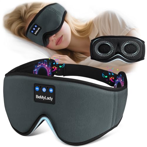 BeMyLady Sleep mask Headphones,100% Blackout 3D Zero Eye Pressure