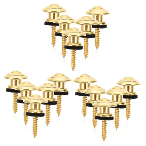 JEWEDECO 3sets Acoustic Electric Bass Guitar Strap Lock Button Metal Guitar Strap Locks 5pcs*3