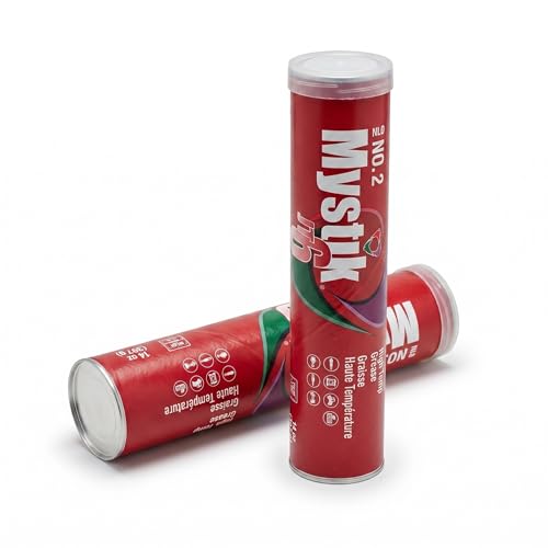 Image of Mystik JT-6 High Temp Grease Tubes for Grease Gun, Multi Purpose Red Lithium Complex, NLGI 2, Wheel Bearing Grease, 14 oz, 2 Pack