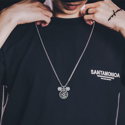 PELOVNY Hockey Soccer Dumbbell Boxing Necklace S925 Sterling Silver Sports Pendant Jewelry Gifts for Men Women4