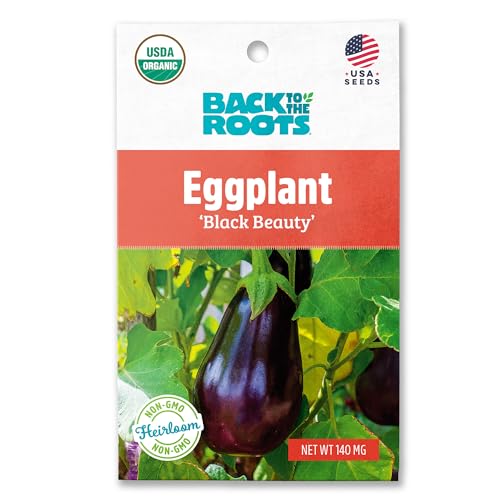 Back to The Roots 100% Organic Seed Packet - Eggplant 'Black Beauty' 140mg