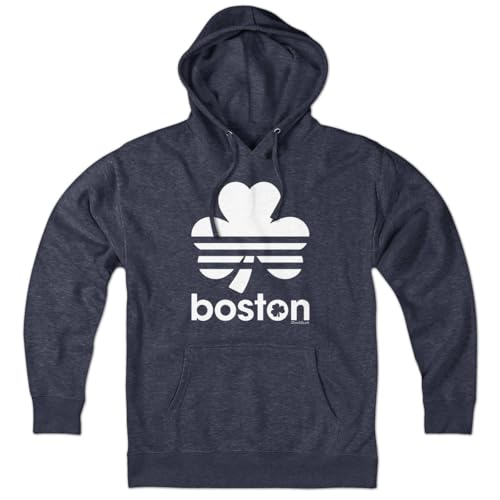 Chowdaheadz Boston Shamrock Retro Hoodie – Unisex Pullover Sweatshirt Soft Cotton Blend