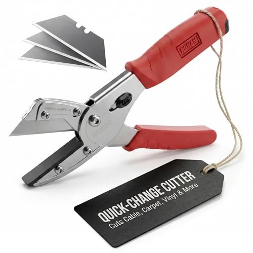 RONAN Multi-Cut Quick Change Utility Cutter Razor Sharp Multipurpose Cutting Tool Cuts Cable Wood Carpet Laminate Tile Vinyl Rubber Shrubs For Professionals and DIY