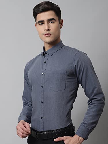 Image of Majestic Man Slim Fit Solid Cotton Blend Formal Shirt for Men