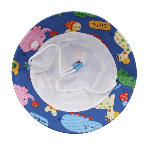 Image of VRITRAZ Unisex Kids Printed Bucket Hat | UV Protection Sun Hat with Adjustable Chin Strap & Summer Beach Travel Outdoor Cap for Toddlers & Children (4-12 Years)