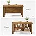 Tribesigns Kitchen Island with Storage and Seating, Farmhouse Large Stationary Wood Island Table for Kitchen Dining Room (All Brown)