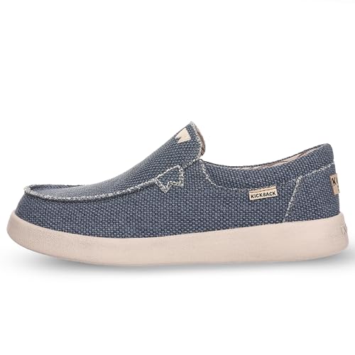 Kickback Don Juan - Mens Slip On Loafers - Lightweight Canvas Slip in Shoes - Mens Loafers - Slip on Summer Shoes - Designed with a Lower Volume to Fit a Slimmer Foot2