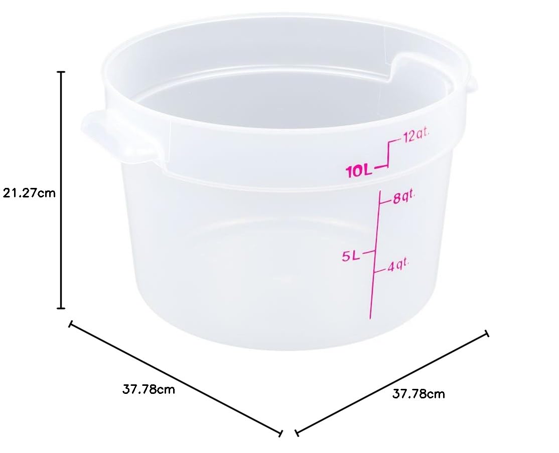 Cambro (rfs12pp190 12 qt Ronda Polipropileno – Contenedor de Almacenamiento de Alimentos Camwear®