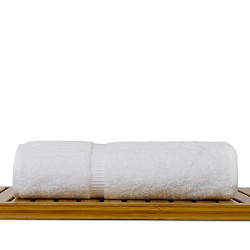 Image of Bare Cotton Luxury Hotel & Spa Towel Turkish Bath Towels Dobby Border, White, Set of 4