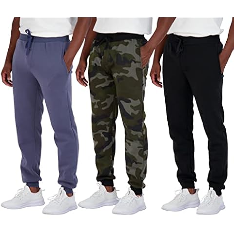 Real Essentials 3 Pack: Men's Tech Fleece Active Athletic Casual Jogger Sweatpants with Pockets (as8, Alpha, xx_l, Regular, Regular, Set G) Cover