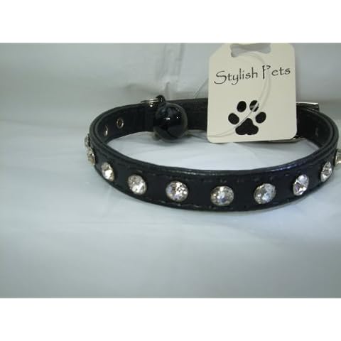 Diamante Cat Collar with Safety Elastic and Bell Cover