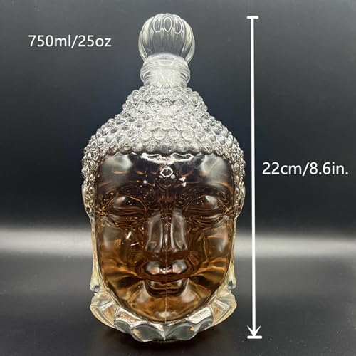 Maymii·Home AMZ122001US Buddha Head Glass Decanter With Airtight Stopper, Liquor Decanter thumb #4
