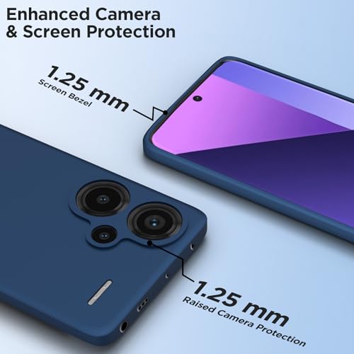 Image of Outlouders Back Cover for Redmi Note 13 Pro Plus 5G | Camera Protection | Durable Soft Matte Silicone Bumper Case (Blue)
