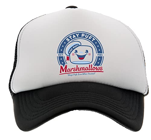 Enigmae Marshmallows Stay Puft Gorra de Beisbol Sombrero Niños Niños Niñas Frente de Espuma Espalda de Malla Negro Baseball Cap Cover