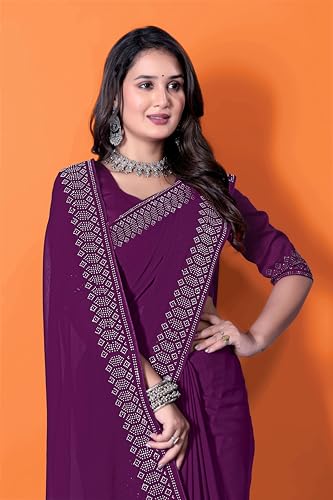 Image of FASHION Women's Trendy Banarasi Kanjivaram Navy Color Art Silk Saree with Blouse Material
