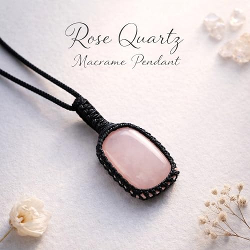 Image of REMEDYWALA Gemstone Macrame Pendant for Reiki & Crystal Healing, Natural Stone