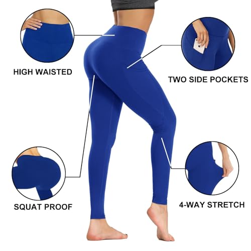 GAYHAY High Waist Yoga Pants with Pockets, Leggings for Women Tummy Control Compression Workout Leggings for Women