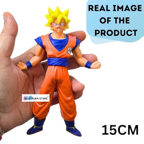 Image of Blue Aura Goku Action Figure Height -16cm Collectible | GK- Light Yellow Hair