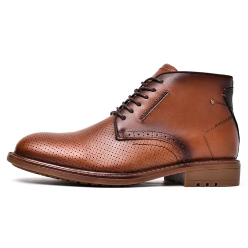 Image of Arkbird Men's Chukka Boots, Leather Ankle Dress Boot Casual Oxfords Lace Up Work Shoes Brownness 12