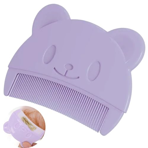 Baby kamm für milchschorf Neugeborene Haarkamm Baby Haarbürste mit weichen Zähnchen kamm gegen milchschorf baby kind Farben sortiert (Lila (1 Stück))
