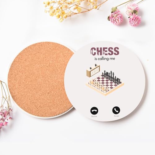 Sous-verre céramique échecs de qualité supérieure 108mm lot de 6 - 4
