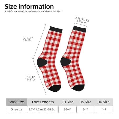 Red White Lines Silver Snowflake Red White Plaid High Ankle Crew Socks Casual Mid Calf Dress Socks Long Tube Socks For Men Women4