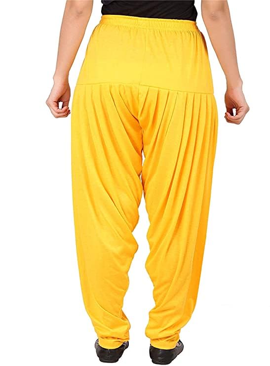 Image of Ultra Soft Rayon Viscose Solid Attractive Pleated Pattern Casual wear Patiala Pants for Womens