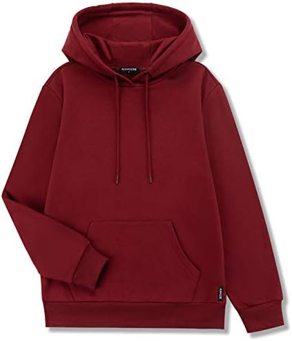 ALWAYSONE Men's Fleece Hooded Sweatshirt with Pocket Casual Athletic Pullover Hoodie Size S-3XL (wine red- xxxl)