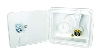 RV Camper City/Gravity Water Hatch with 1/2 inch Male Thread Brass Check Valve Polar White PN 94253